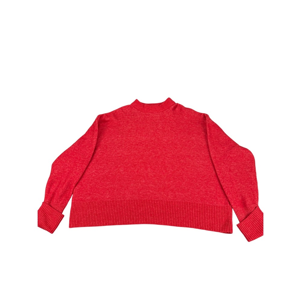 Pilcro Anthropologie Red Wool Blend Mock Neck Boxy Knit Sweater Small